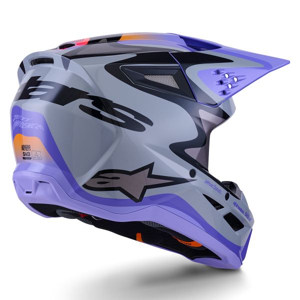 Alpinestars Jettson S-M3 Gris Morado Negro Brillante