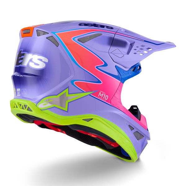 Alpinestars S-M10 Jett Lawrence R01 Violeta Rosa FL Amarillo Fluo Brillante