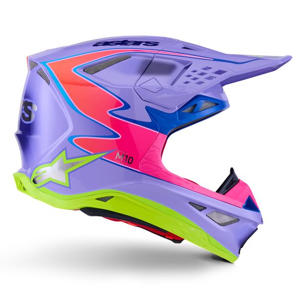 Alpinestars S-M10 Jett Lawrence R01 Violeta Rosa FL Amarillo Fluo Brillante
