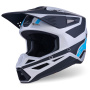 Casque Cross Alpinestars S-M3 Heat Silver Blue Black Matt