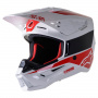 Casque Cross Alpinestars S-M5 Bond Blanco Rojo