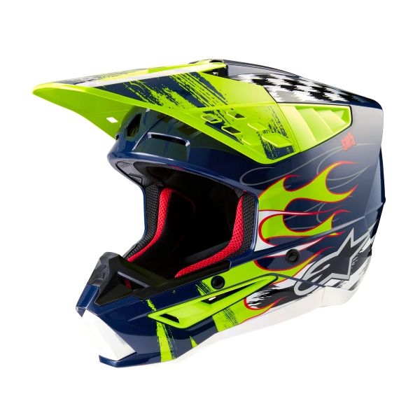 Cross Alpinestars S-M5 Rash Night Azul Marino Amarillo Fluo