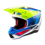 Casque Cross Alpinestars S-M5 Vela Amarillo Fluo Esmalte Azul Plata
