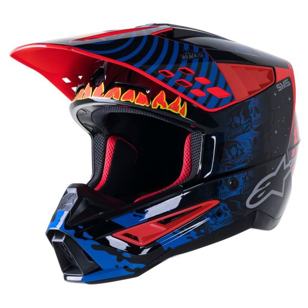 Cross Alpinestars S-M5 Solar Flare Black Blue Red Fluo
