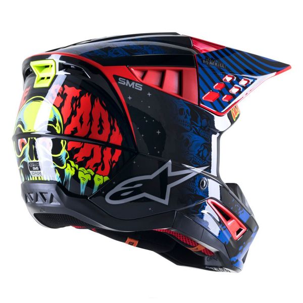 Alpinestars S-M5 Solar Flare Black Blue Red Fluo