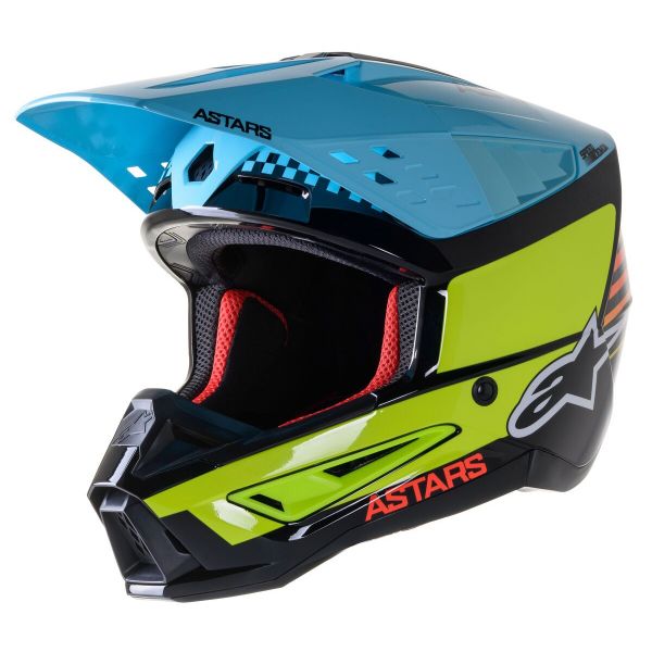 Cross Alpinestars S-M5 Speed Black Yellow Fluo Light Blue