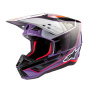 Casque Cross Alpinestars S-M5 Vela Violeta Negro Plata
