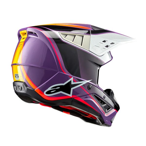 Casco moto Alpinestars S M5 Vela Violeta Negro Plata en Stock iCasque.es
