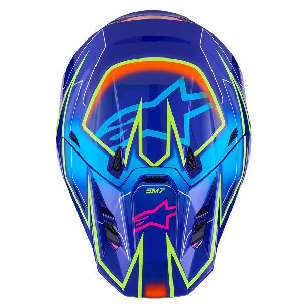 Alpinestars S-M7 Azul Fundido Rosa Amarillo Fluo Brillante