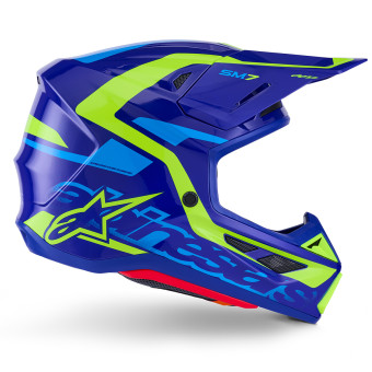 Alpinestars S-M7 Deed Azul Amarillo Fluo Brillante