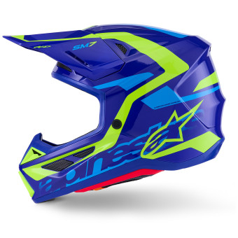Alpinestars S-M7 Deed Azul Amarillo Fluo Brillante