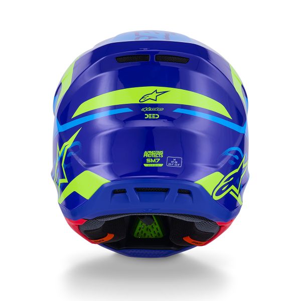 Alpinestars S-M7 Deed Azul Amarillo Fluo Brillante