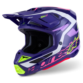 Casque Cross Alpinestars S-M7 Deed Violeta Rosa Brillante Casque Cross Alpinestars S-M7 Deed Violeta Rosa Brillante
