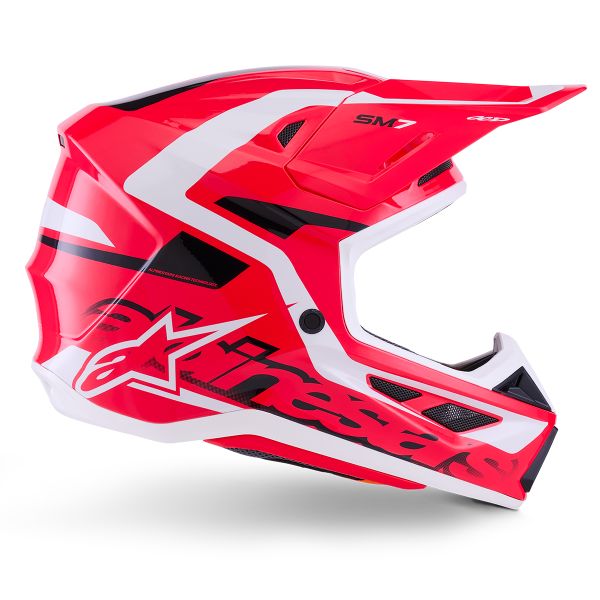 Alpinestars S-M7 Deed Rojo Negro Blanco Brillante