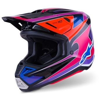 Cross Alpinestars S-M7 Fuse Azul Violeta Rosa Brillante