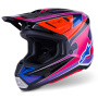 Casque Cross Alpinestars S-M7 Fuse Azul Violeta Rosa Brillante