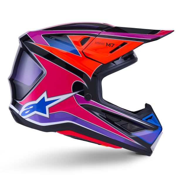 Alpinestars S-M7 Fuse Azul Violeta Rosa Brillante