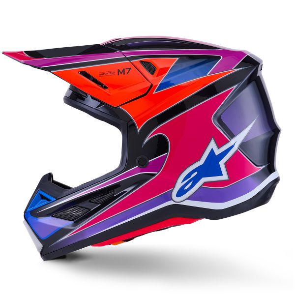 Alpinestars S-M7 Fuse Azul Violeta Rosa Brillante