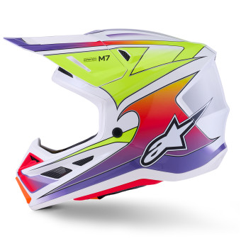 Alpinestars S-M7 Fuse Wh Amarillo Fluo Púrpura Brillante