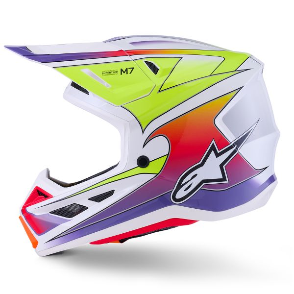 Alpinestars S-M7 Fuse Wh Amarillo Fluo Púrpura Brillante