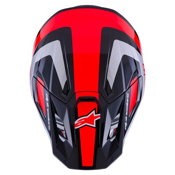 Alpinestars S-M7 Rise Negro Plata Rojo Fluo Brillante
