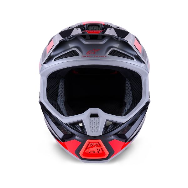 Alpinestars S-M7 Rise Negro Plata Rojo Fluo Brillante
