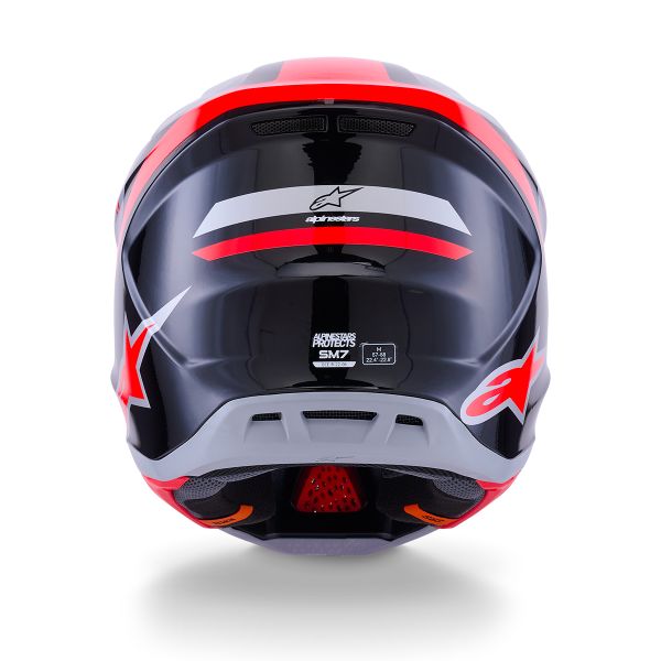 Alpinestars S-M7 Rise Negro Plata Rojo Fluo Brillante