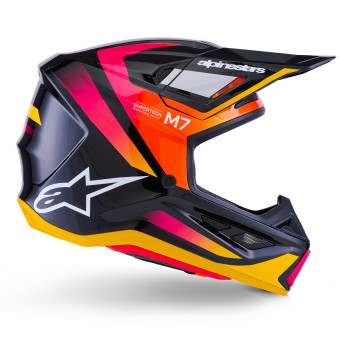 Alpinestars S-M7 Rise Negro Amarillo Rosa Brillante