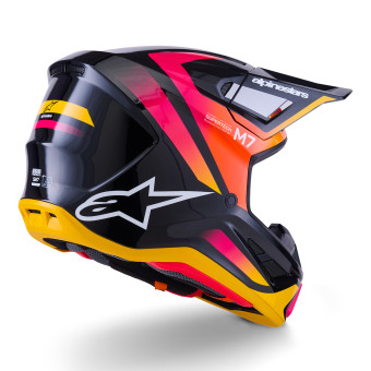 Alpinestars S-M7 Rise Negro Amarillo Rosa Brillante