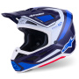 Casque Cross Alpinestars S-M7 Rise Azul Blanco Brillante