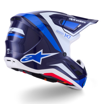 Alpinestars S-M7 Rise Azul Blanco Brillante