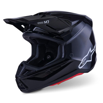 Casque Cross Alpinestars S-M7 Negro slido brillante