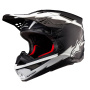 Casque Cross Alpinestars Supertech S-M10 Ampress Negro Blanco Colchn