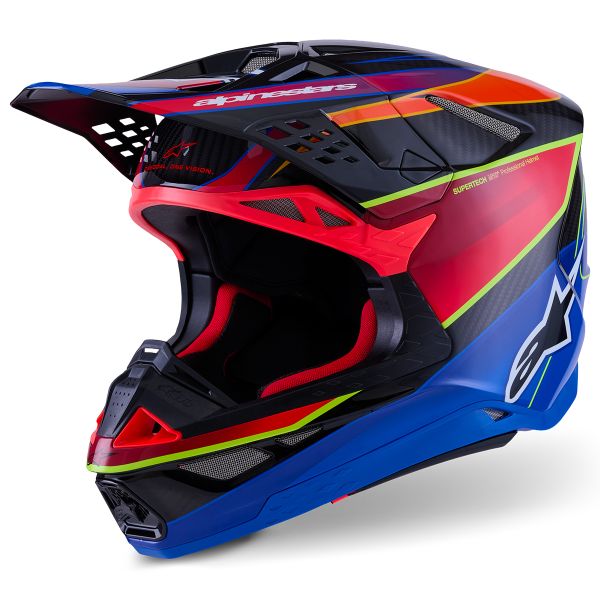 Cross Alpinestars Supertech S-M10 Era Azul Rojo Amarillo Fluo Brillante Cross Alpinestars Supertech S-M10 Era Azul Rojo Amarillo Fluo Brillante