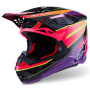 Casque Cross Alpinestars Supertech S-M10 Era Rosa Violeta Amarillo Fluo Brillante