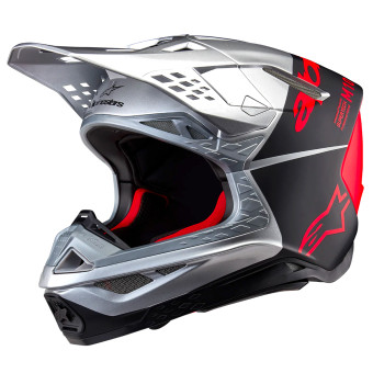 Cross Alpinestars Supertech S-M10 Flood Silver Black Orange Fluo