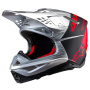 Casque Cross Alpinestars Supertech S-M10 Flood Plata Negro Naranja Fluo