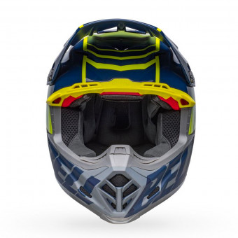 Bell Moto-9S Flex Sprint Matt Dark Blue Hi-Viz Yellow