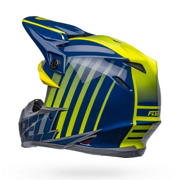 Bell Moto-9S Flex Sprint Matt Dark Blue Hi-Viz Yellow