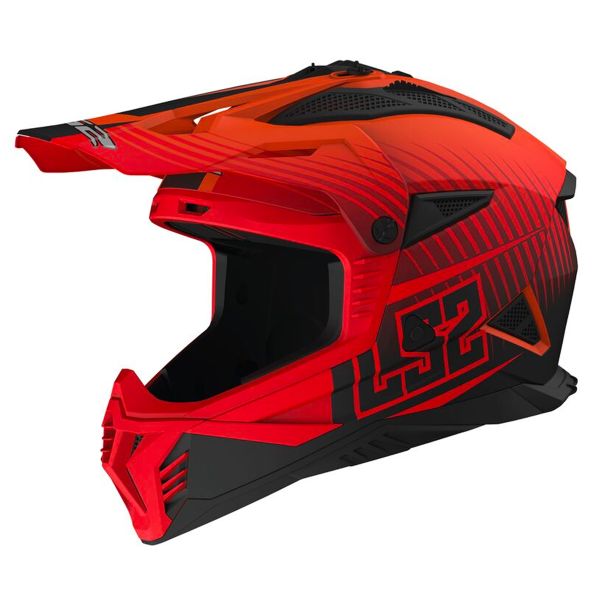 Cross LS2 Fast II Duck Matt H-V Orange Red MX708 Cross LS2 Fast II Duck Matt H-V Orange Red MX708