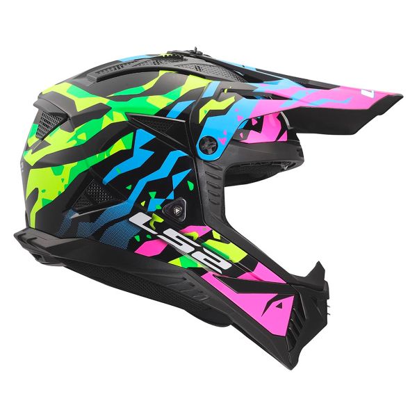 LS2 Fast II Grotesk Blue Pink Green MX708