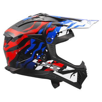 LS2 Fast II Grotesk White Blue Red MX708