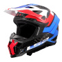 Casque Cross LS2 X-Force Galuo Blanco Rojo Azul MX703