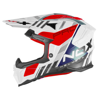 Casque Cross NOX N634 Storm White Blue Red