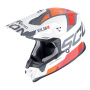 Casque Cross Scorpion VX-16 Evo Air Analgico Blanco Naranja