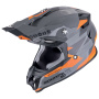 Casque Cross Scorpion Varilla VX-16 Evo Air Gris Naranja