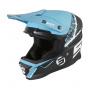 Casque Cross SHOT Furious Storm Black Turquoise Matt