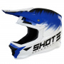 Casque Cross SHOT Furious Versus White Blue Nio
