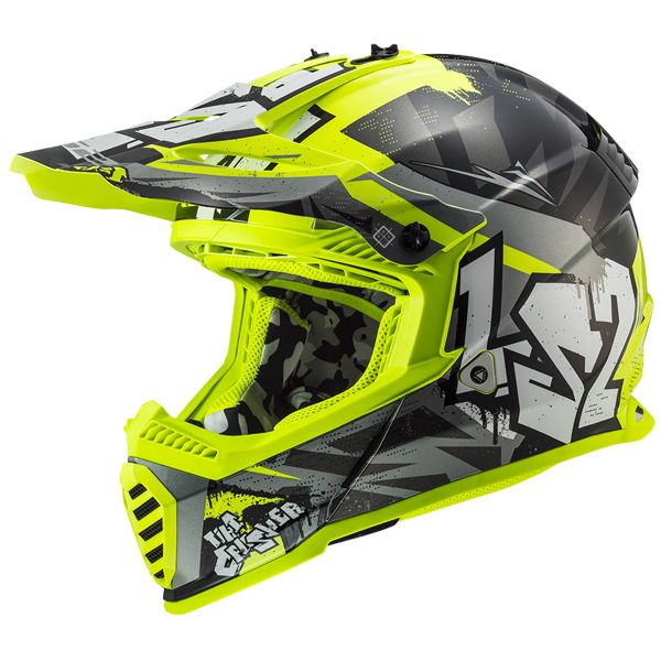 Cross LS2 Fast Evo Crusher Black H-V Yellow MX437