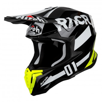 Cross Airoh Twist Racr Negro Blanco Amarillo